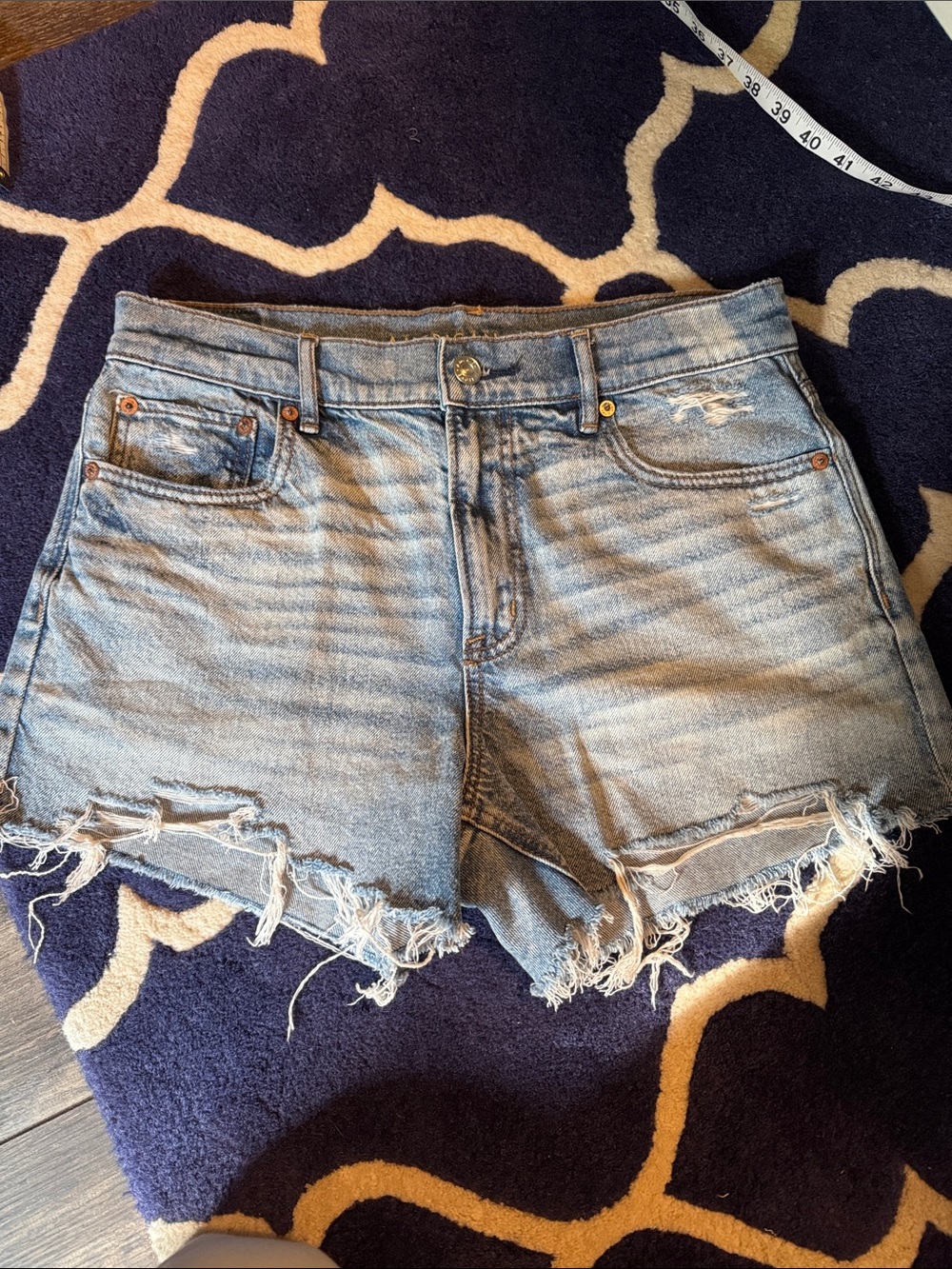 American Eagle Outfitters Light Wash Distressed Jean Shorts